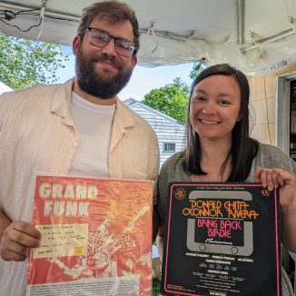 Cool people with cool records at the Legendary Huge Music Yardsale Woodstock NY Thursday July 4th to Saturday July 6th 2024 10am – 5pm