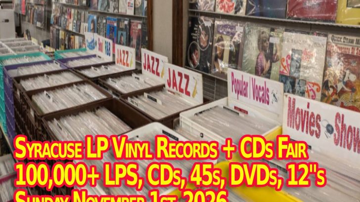 Syracuse NY LP Vinyl Records + CDs Fair – Sunday November 1 2026 – Free Admission